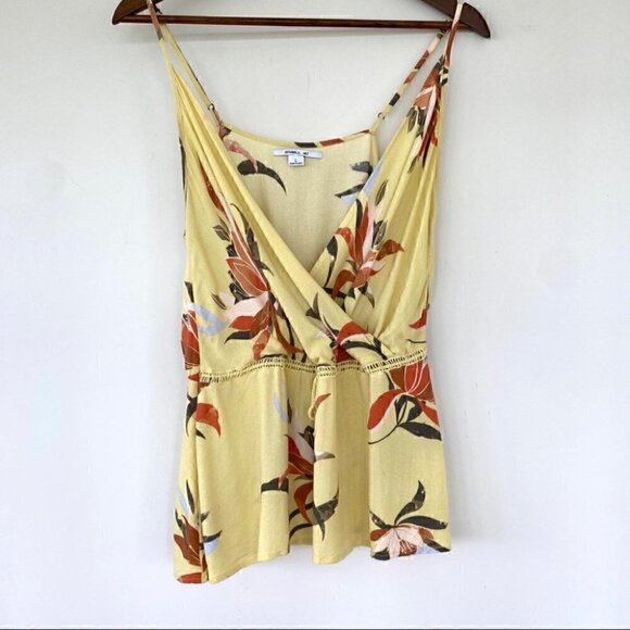 O’Neill surplice camisole top, elasticized waist  and tie, floral, tropical - Picture 1 of 12